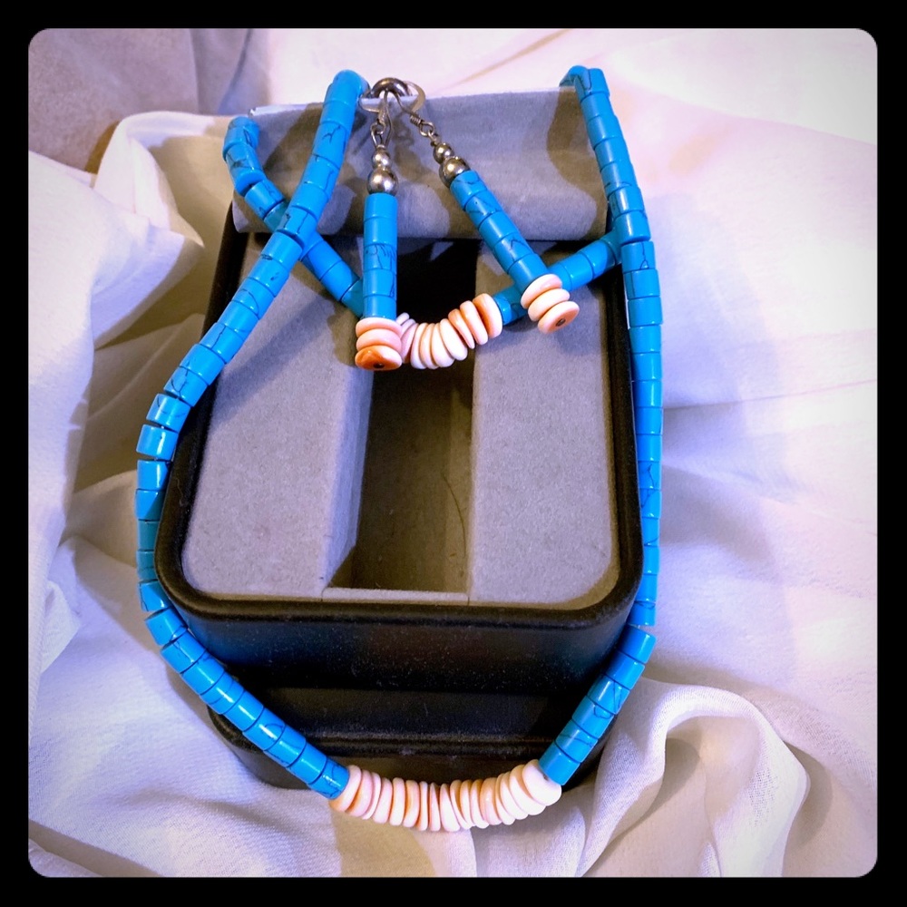 Genuine turquoise jewelry set